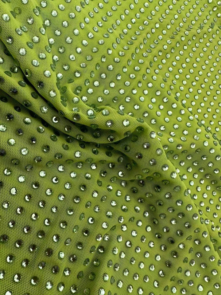 Green Sequined Beaded Party Dress Women Blingbling Bodycon Long Sleeve Long Dress