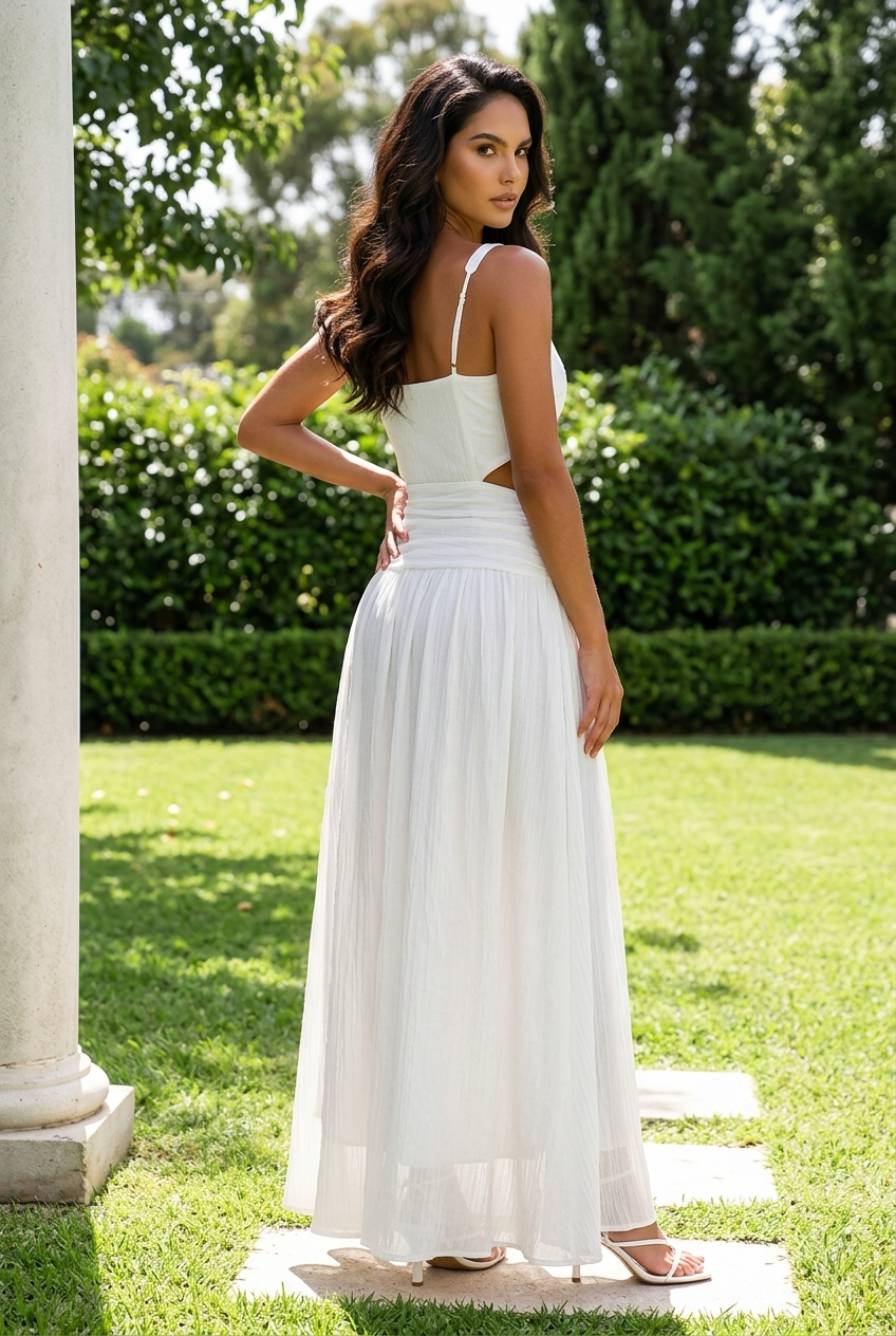 Cutout Back V-Neck Dress