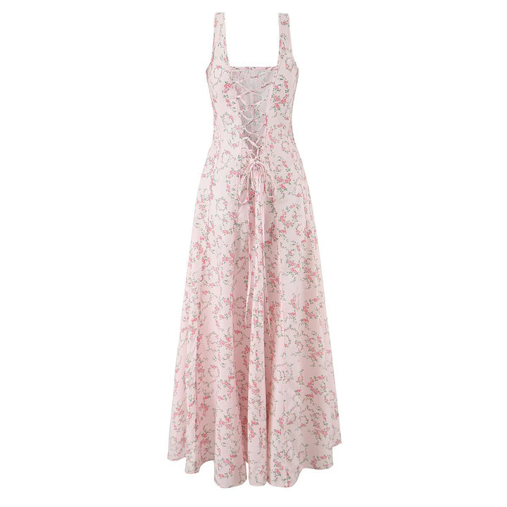 Floral tied long camisole dress for women