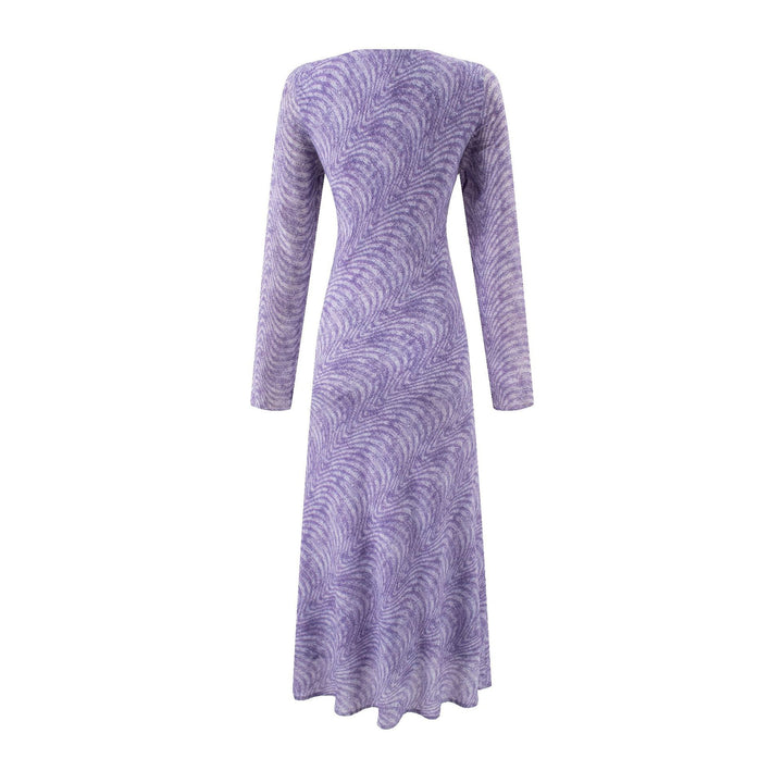 Sexy V-Neck Tie Long Sleeve Dress