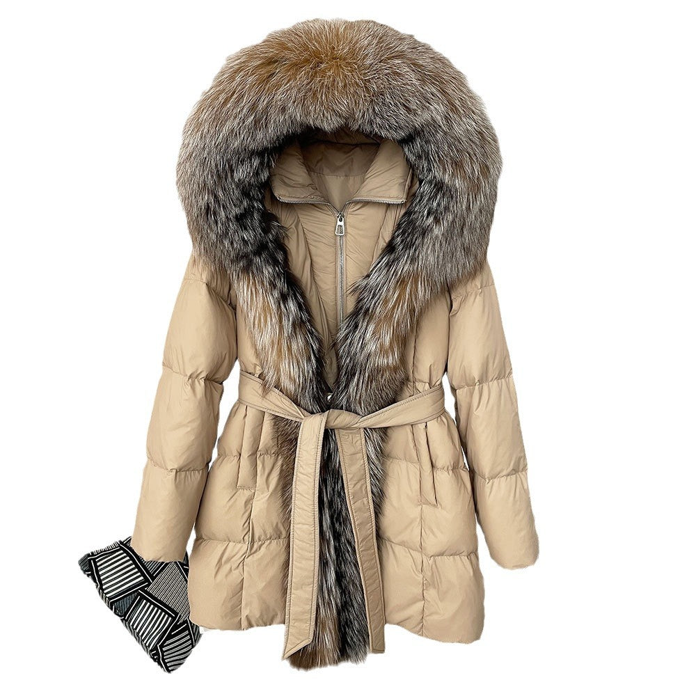 Hooded down jacket women&