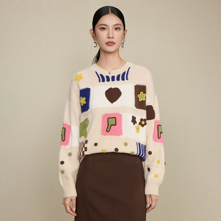 Loose color blocked sweater