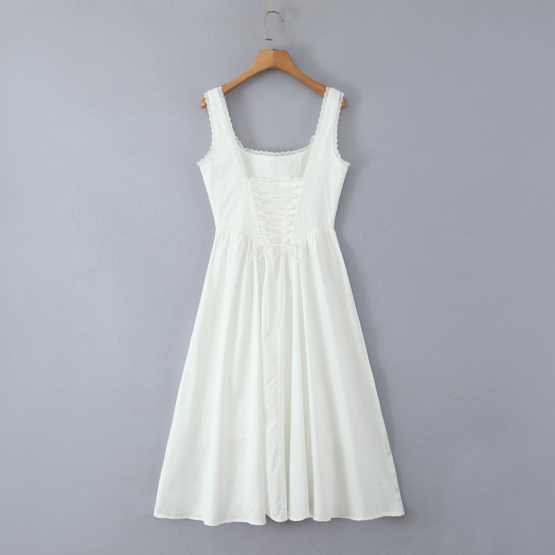 Tailored fishbone vest dress