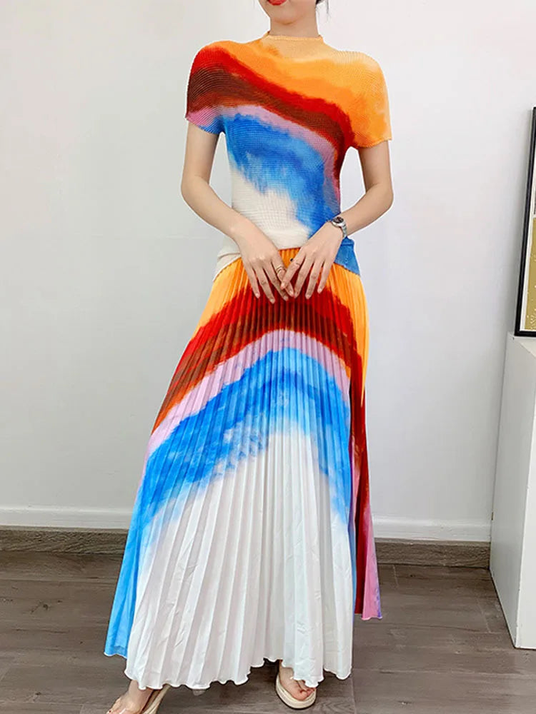 Spring/Summer New Three Mansion Pleated Set Women&