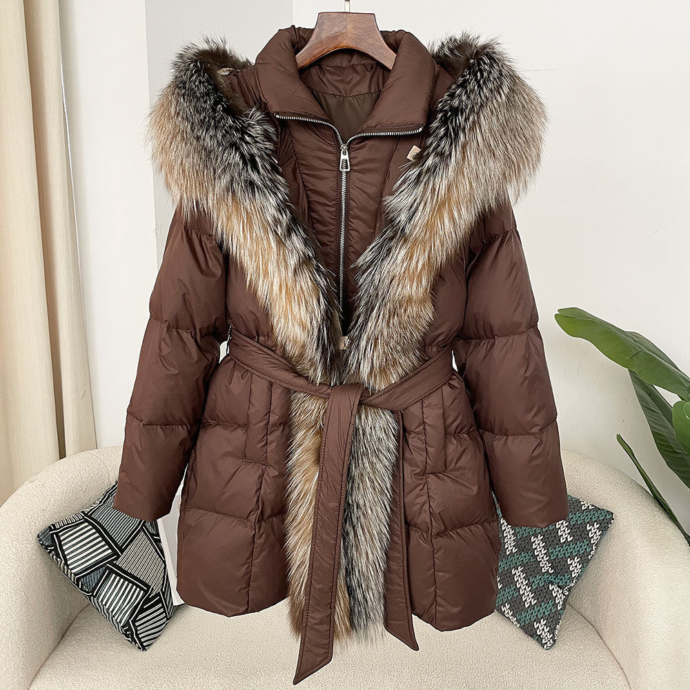 Hooded down jacket women&