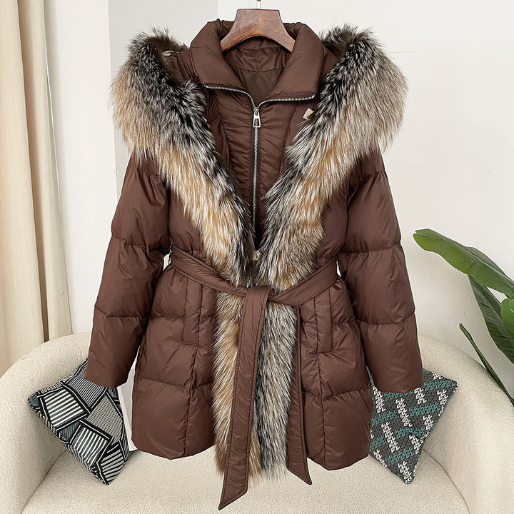 Hooded down jacket women&