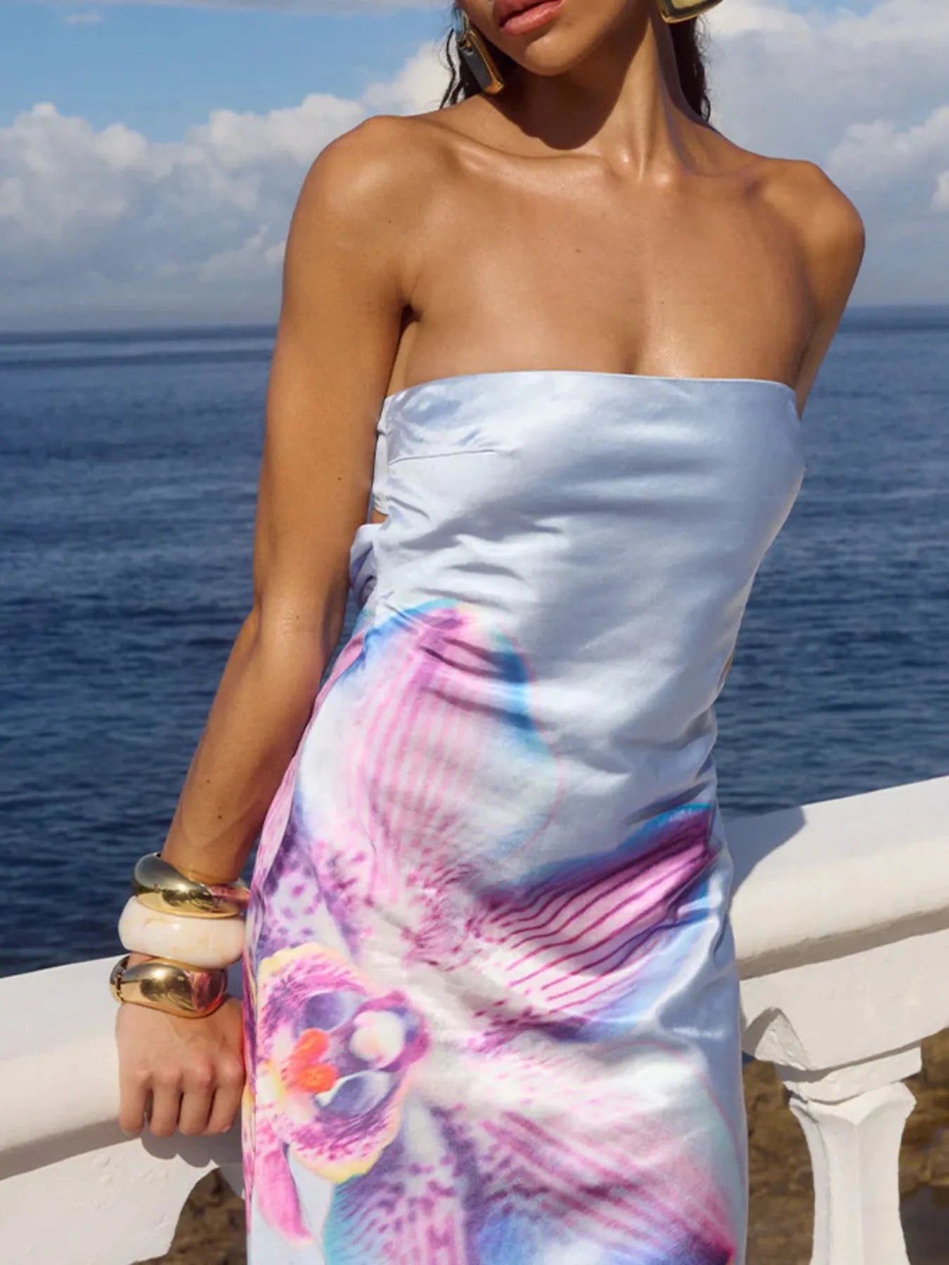 Stylish Printed : Tube Maxi Dress