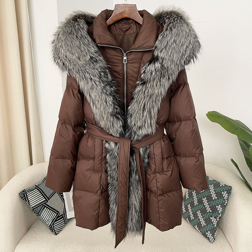 Hooded down jacket women&