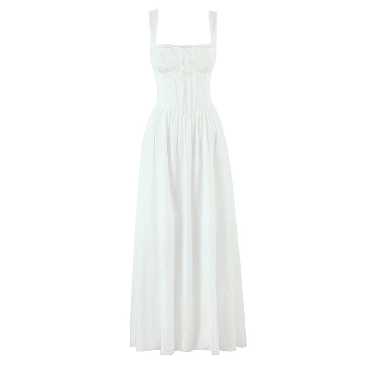 White lace patchwork dress