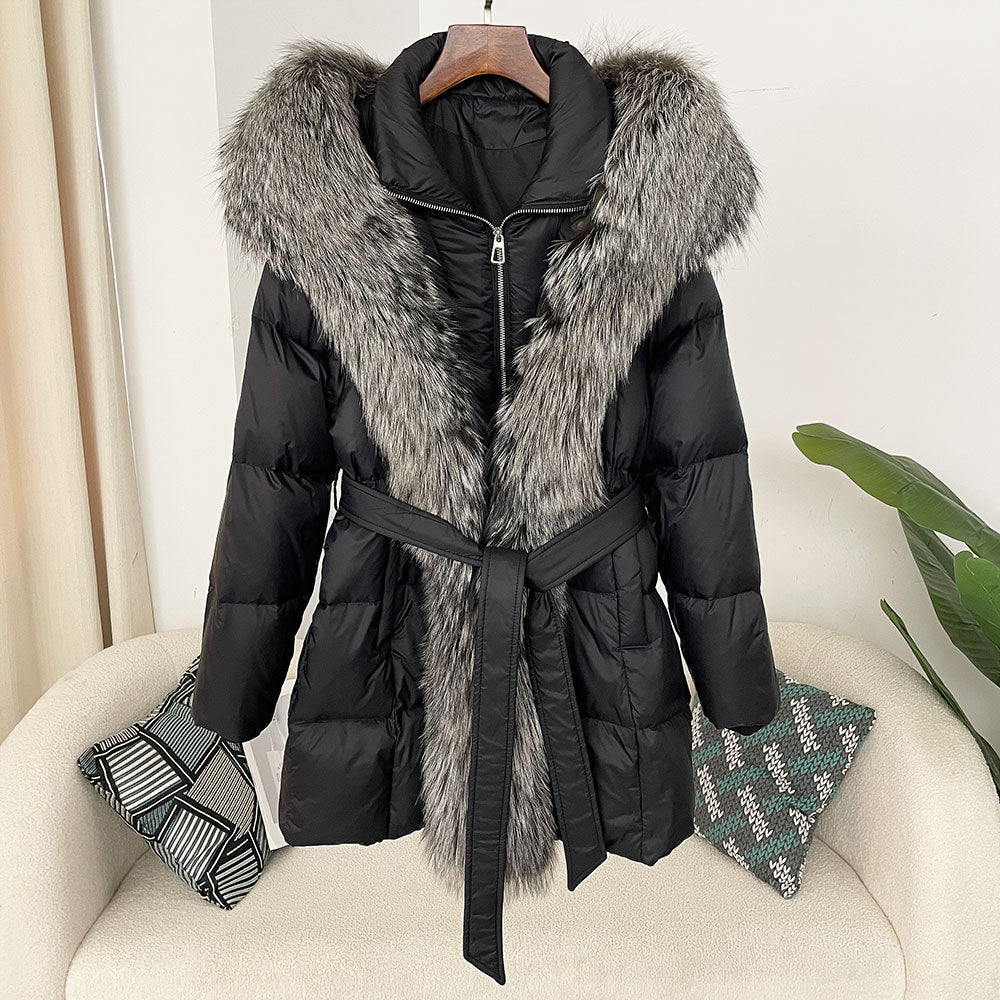 Hooded down jacket women&