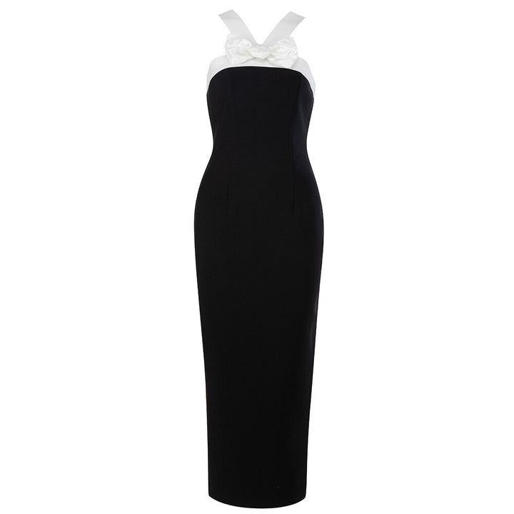 PB Summer New Sexy Black White Combo Bow Elegant Celebrity Club Party Bodycon Bandage Dress