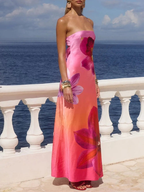 Stylish Printed : Tube Maxi Dress