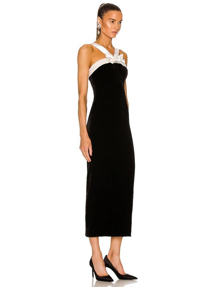 PB Summer New Sexy Black White Combo Bow Elegant Celebrity Club Party Bodycon Bandage Dress