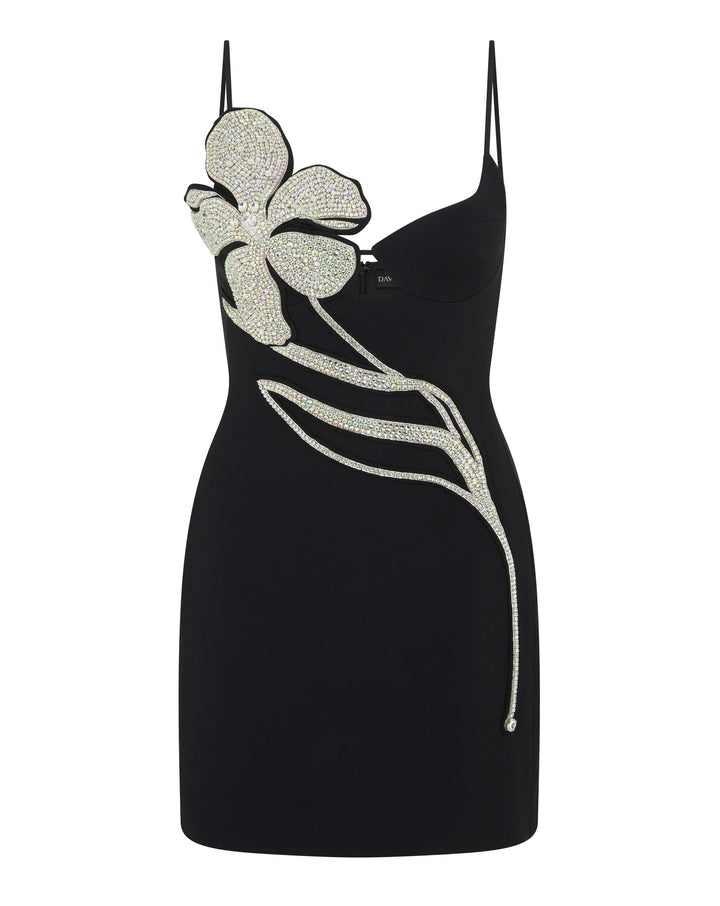 New Light Luxury Heavy Industry Hot Drill Slim Fit Hip Bandage Hot Girl Dress Suspenders Little Black Dress