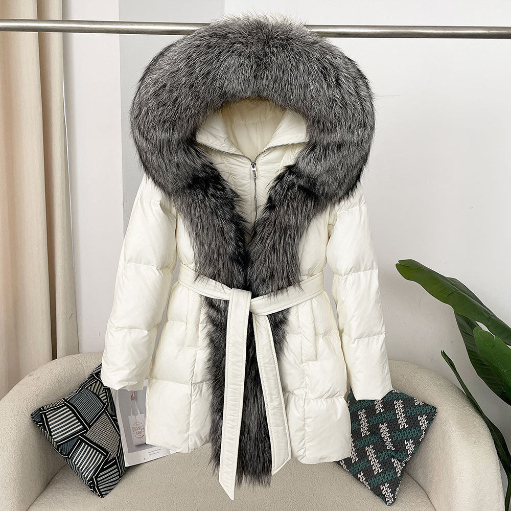 Hooded down jacket women&
