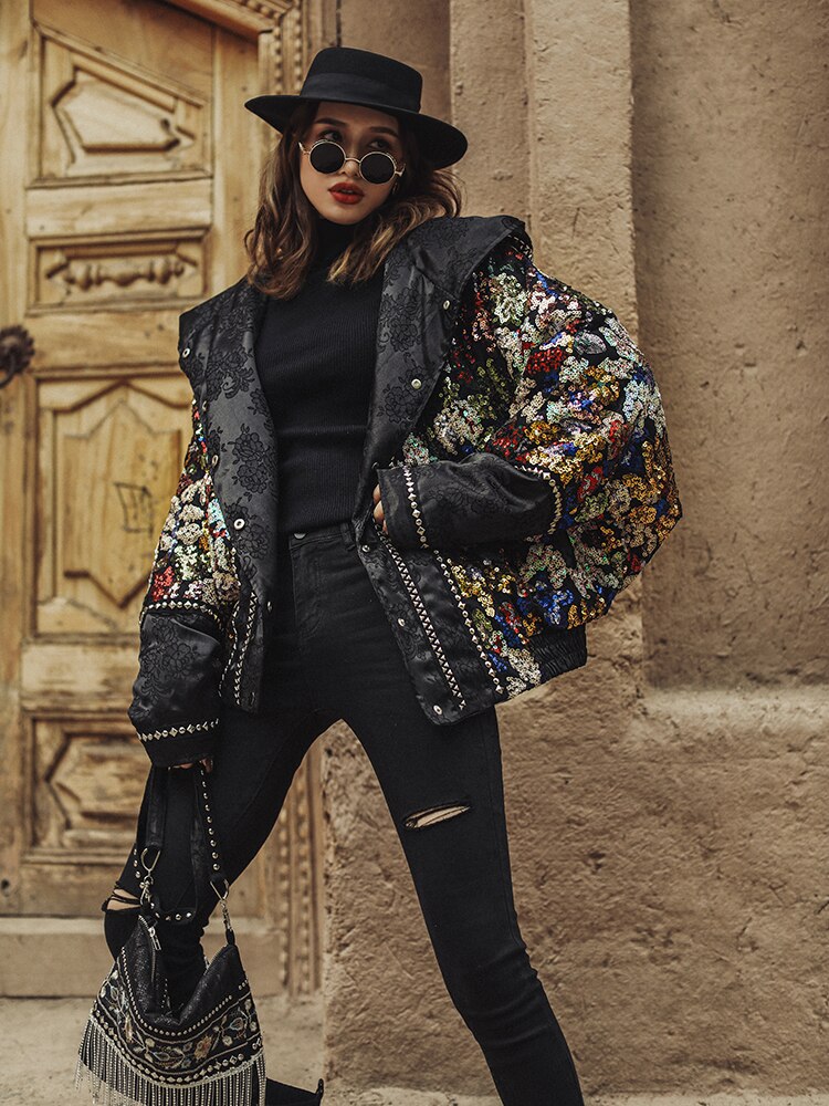 Heavy Industry Sequins Down Jacket Women&