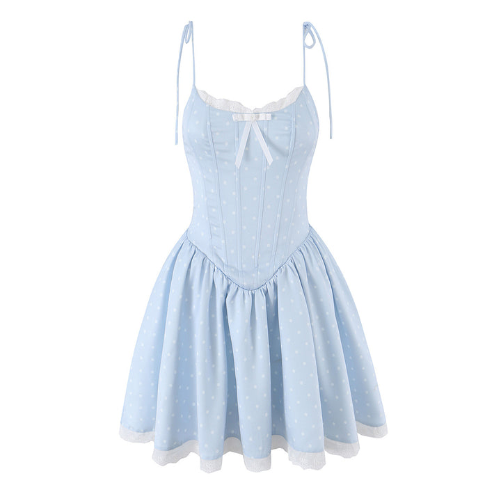 Princess Birthday Dress Strappy Dress for Women Summer Corset Waistline Elegant Party Mini Skirt