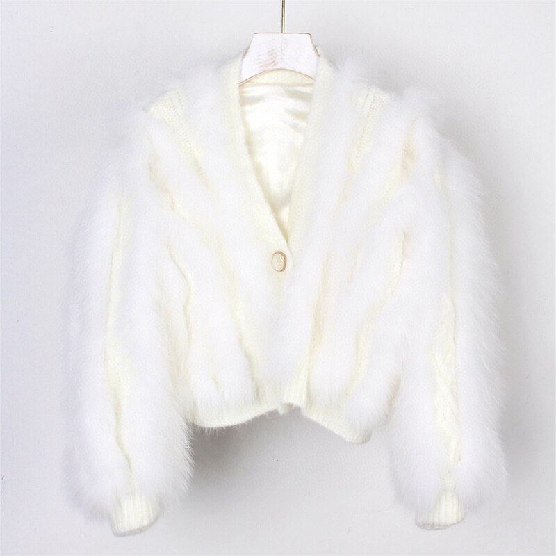 Winter New Fox Car Strip Sweater Women&