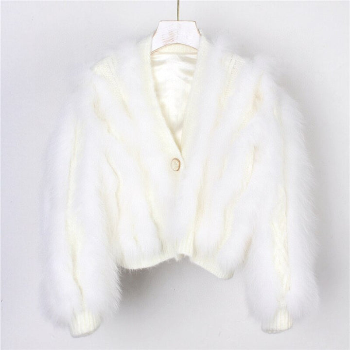 Winter New Fox Car Strip Sweater Women&