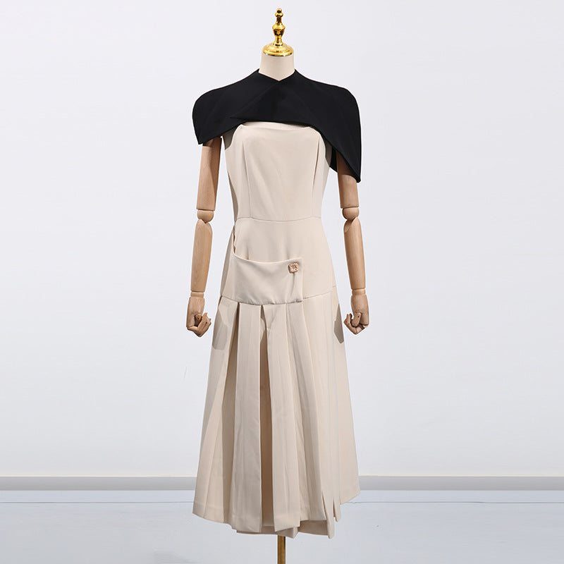 The Marceline Cinched Cape Gown