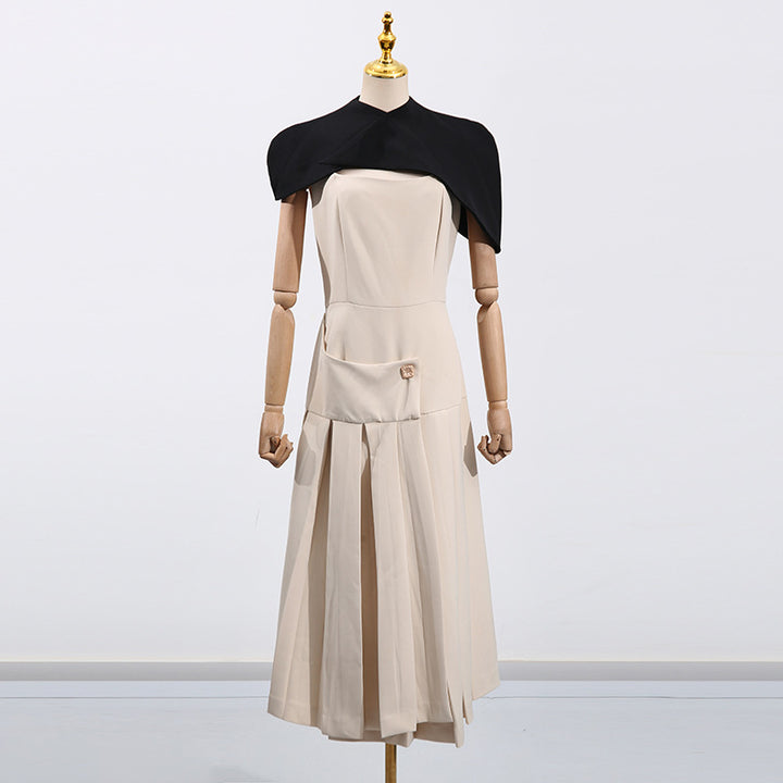 The Marceline Cinched Cape Gown