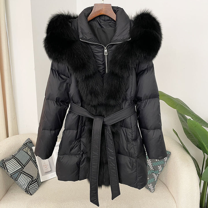 Hooded down jacket women&