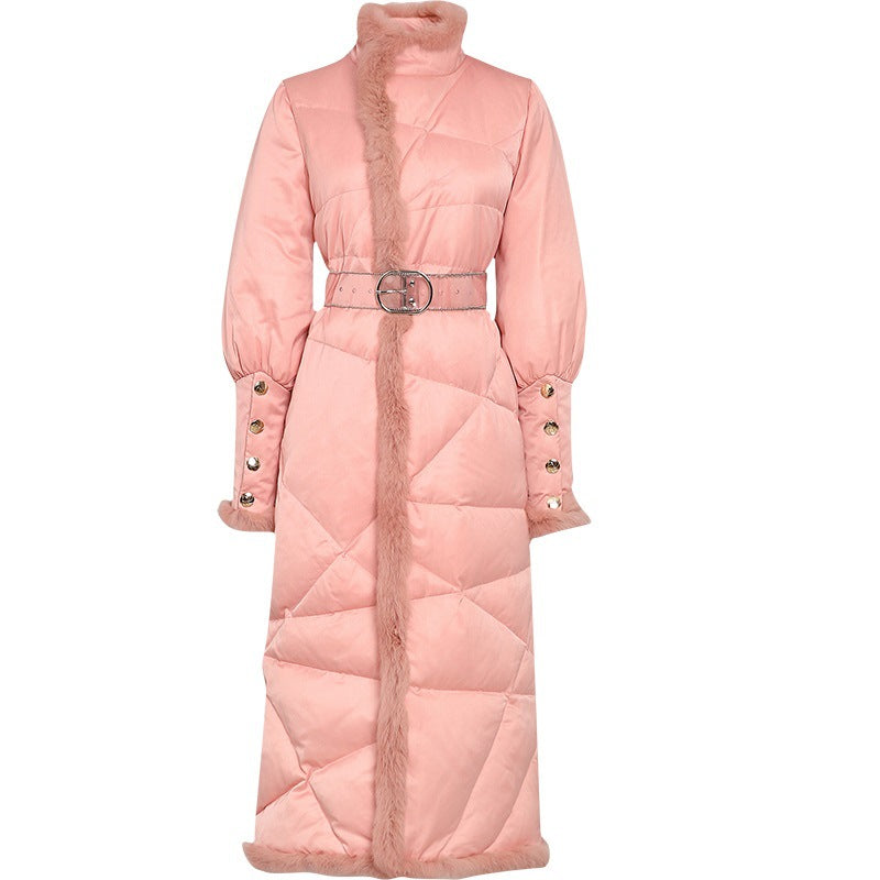 GetSpring Women Down Coats  Autumn Winter Slim Fit White Duck Down Jacket Fashion All Match Thickened Long Warm Overocat New