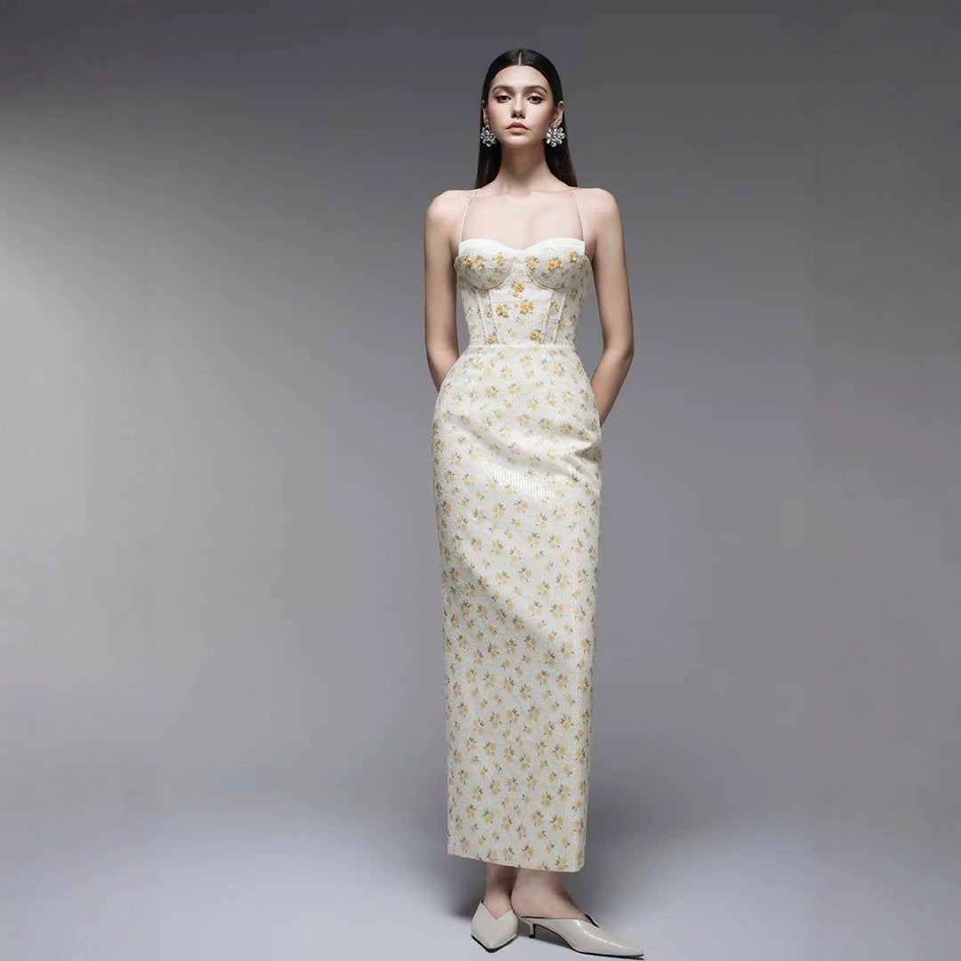 Romantic  Embroidered Strap Dress for Women, Soft Summer Fairy Dress, Sweet and Elegant Style