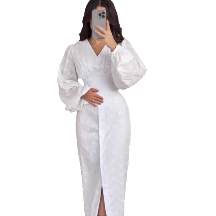 Comfortable Simple Summer Dress for Women, Long SleeveLong Dress Casual New Style, Elegant