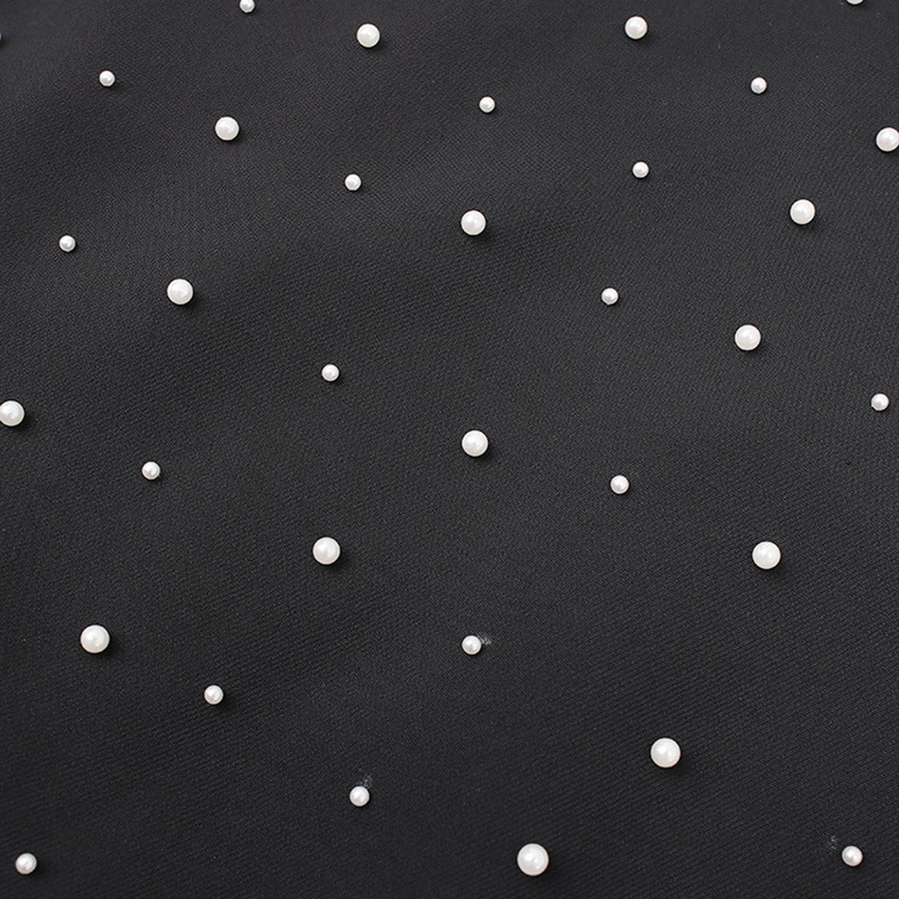French heavy industry high-end feeling diamond studded nail bead strapless long dress for women&