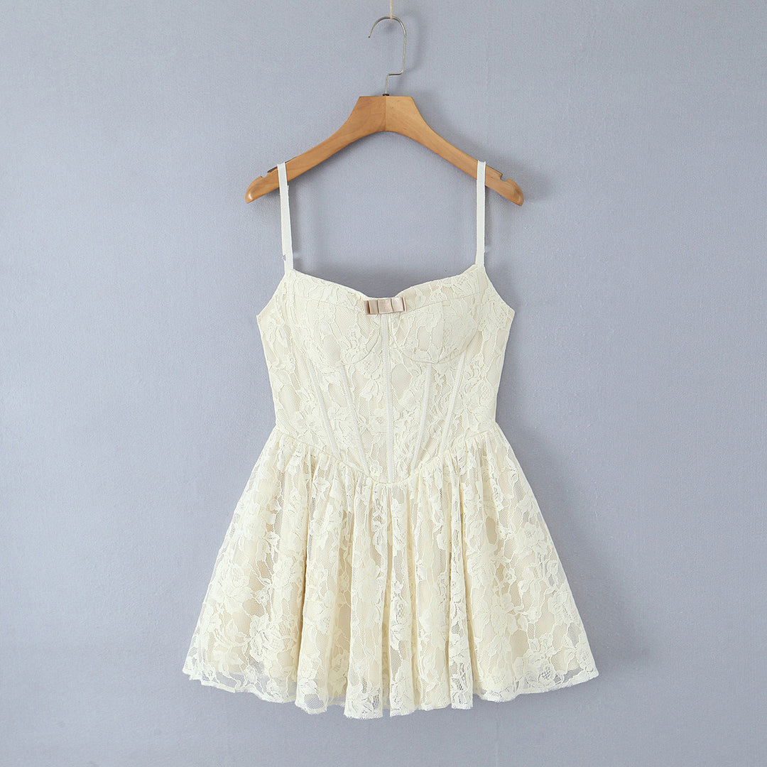 Lace patchwork camisole dress
