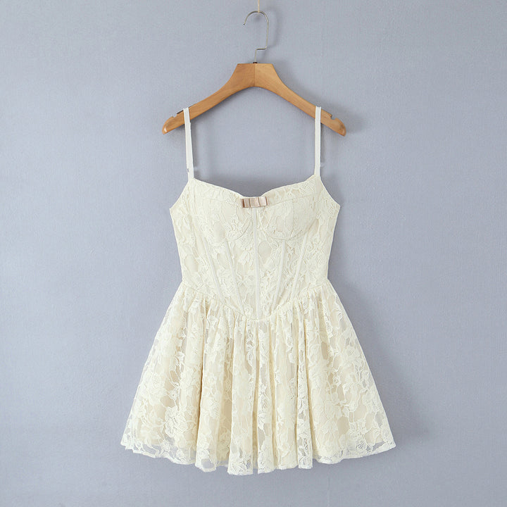 Lace patchwork camisole dress