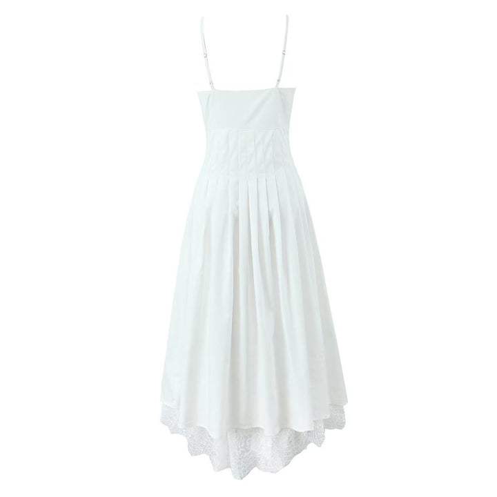 Splicing lace shirt with camisole dress