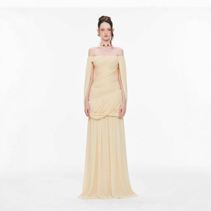 Knitted one shoulder mesh dress