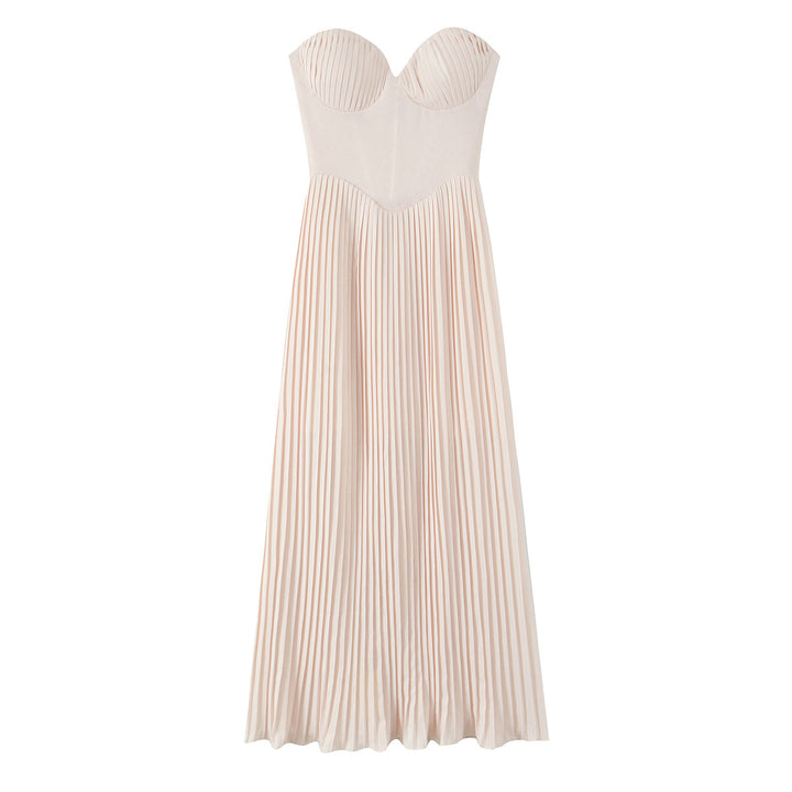 Waist cinching strapless dress