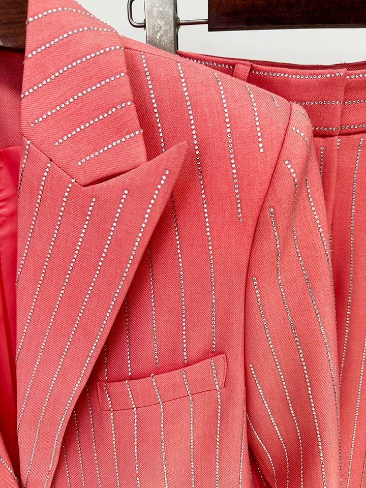 Hot diamond suit jacket and pants set two-piece setp