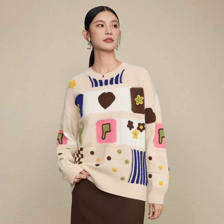 Loose color blocked sweater
