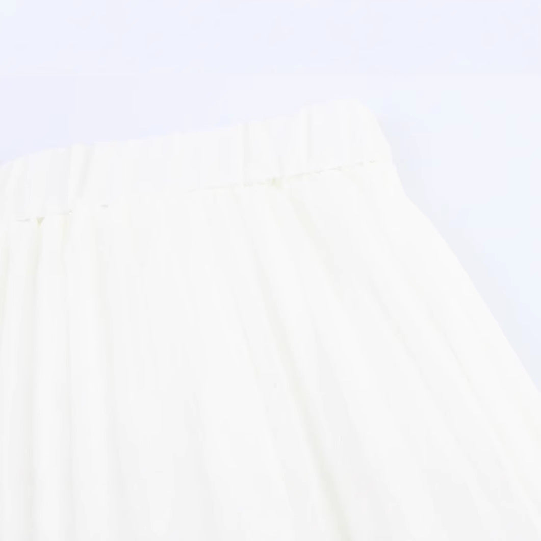 High waist slimming A-line half skirt pleated long skirt for women