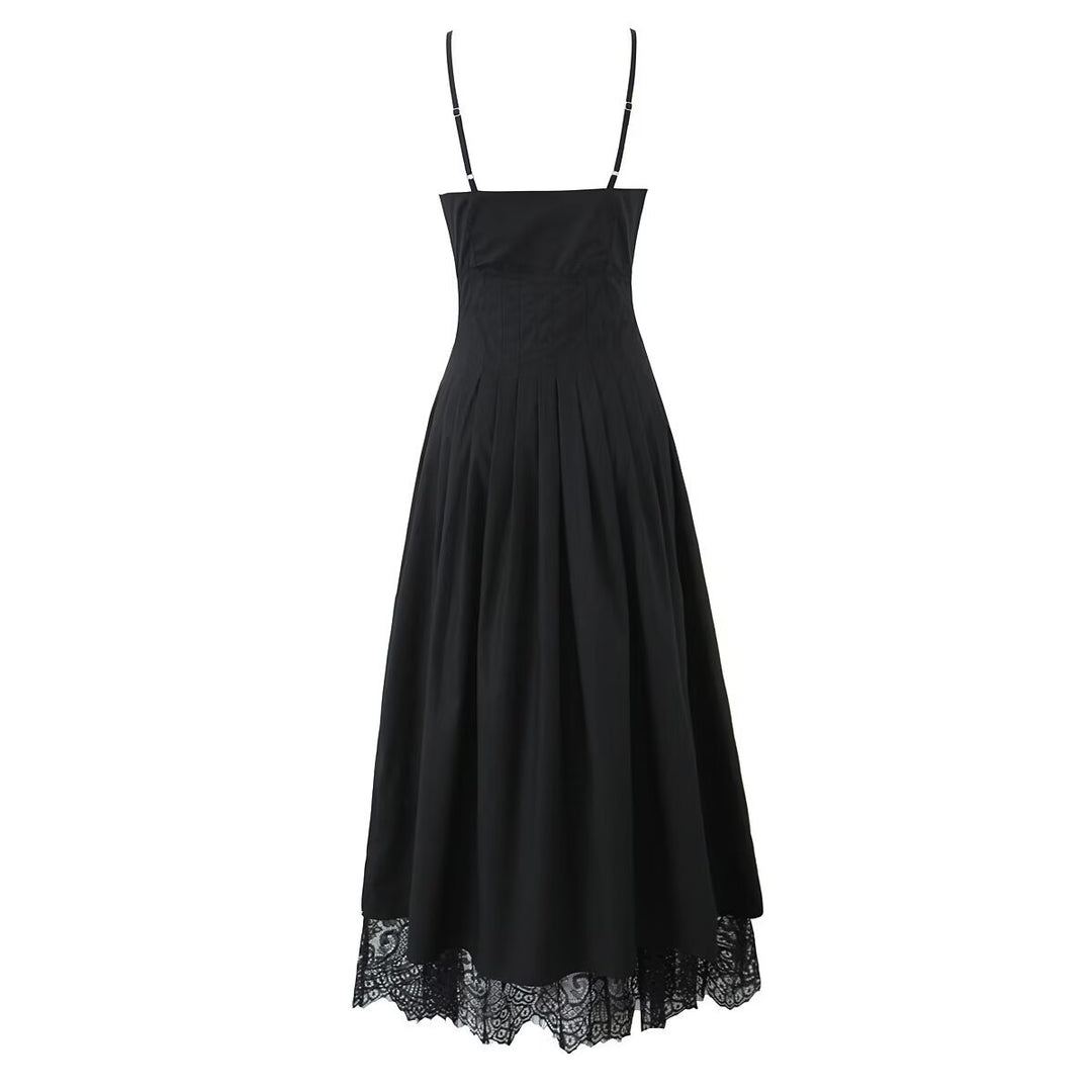 Splicing lace shirt with camisole dress