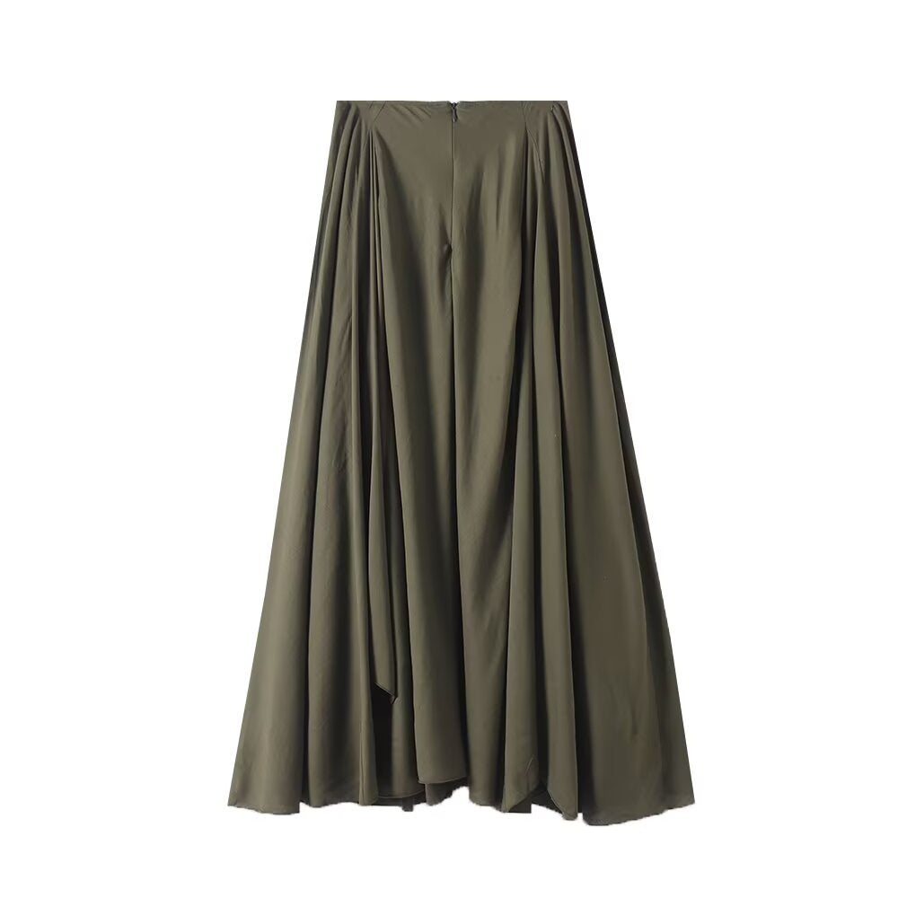 High waist slimming A-line irregular skirt half skirt for women