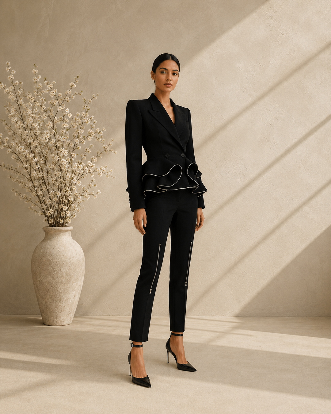 The Serena Ruffle Suit Set