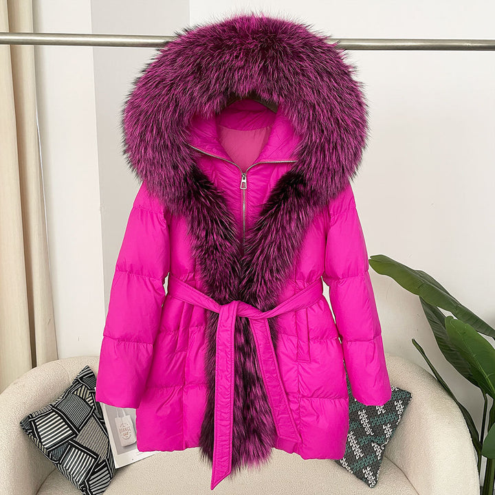 Hooded down jacket women&