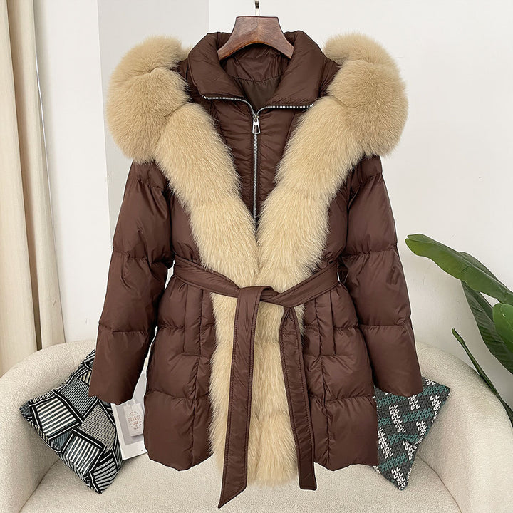 Hooded down jacket women&