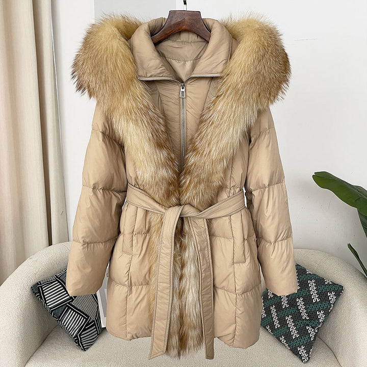 Hooded down jacket women&