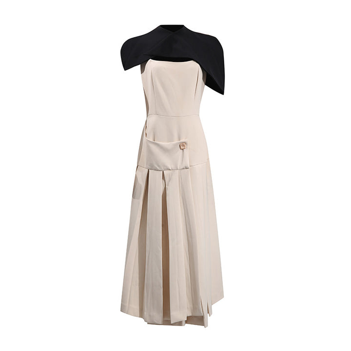 The Marceline Cinched Cape Gown