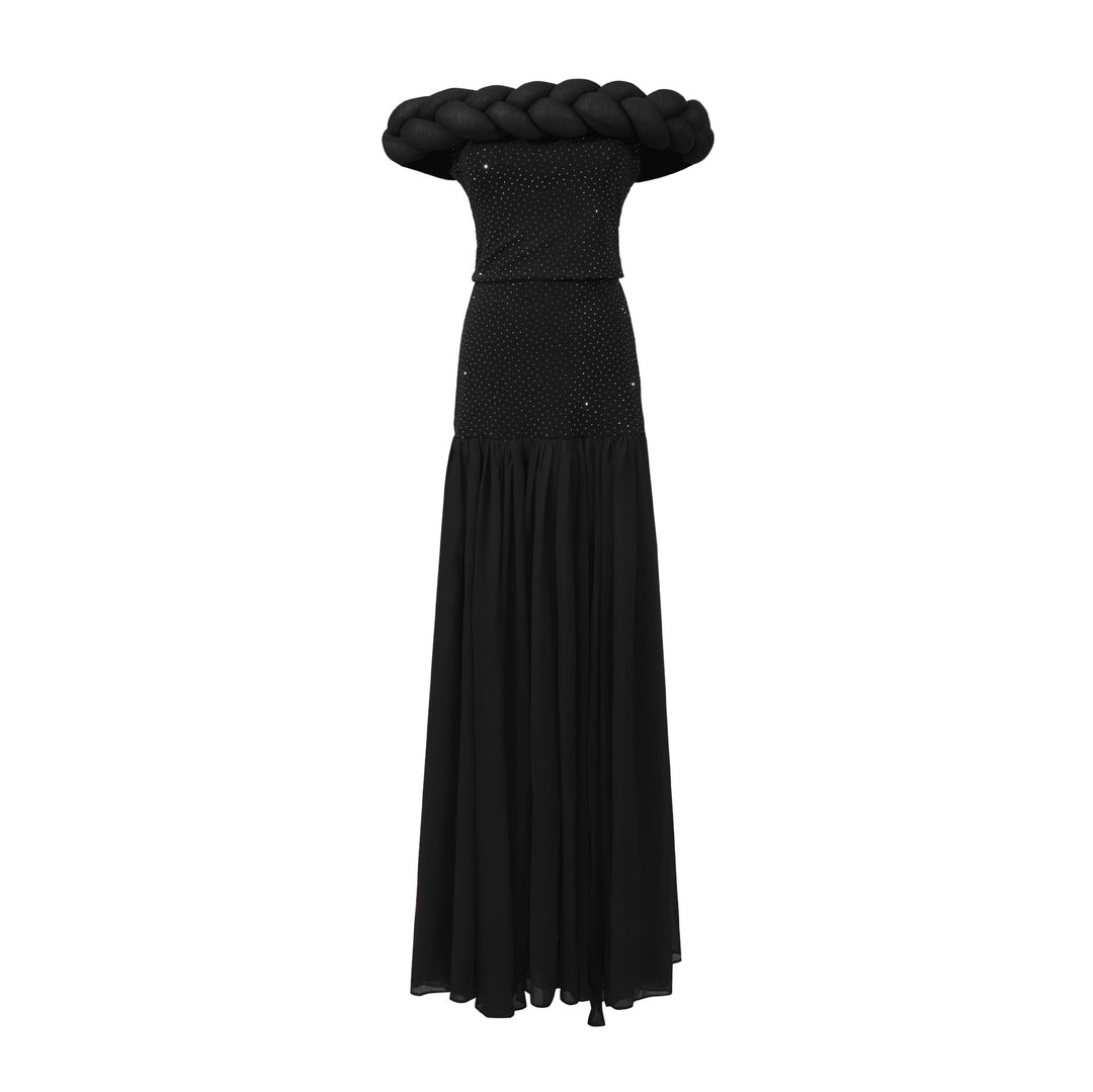Pure Black Ball Gown High-End Formal Dress Women&