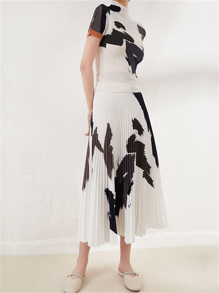 Pleated Suit Skirt New Women&