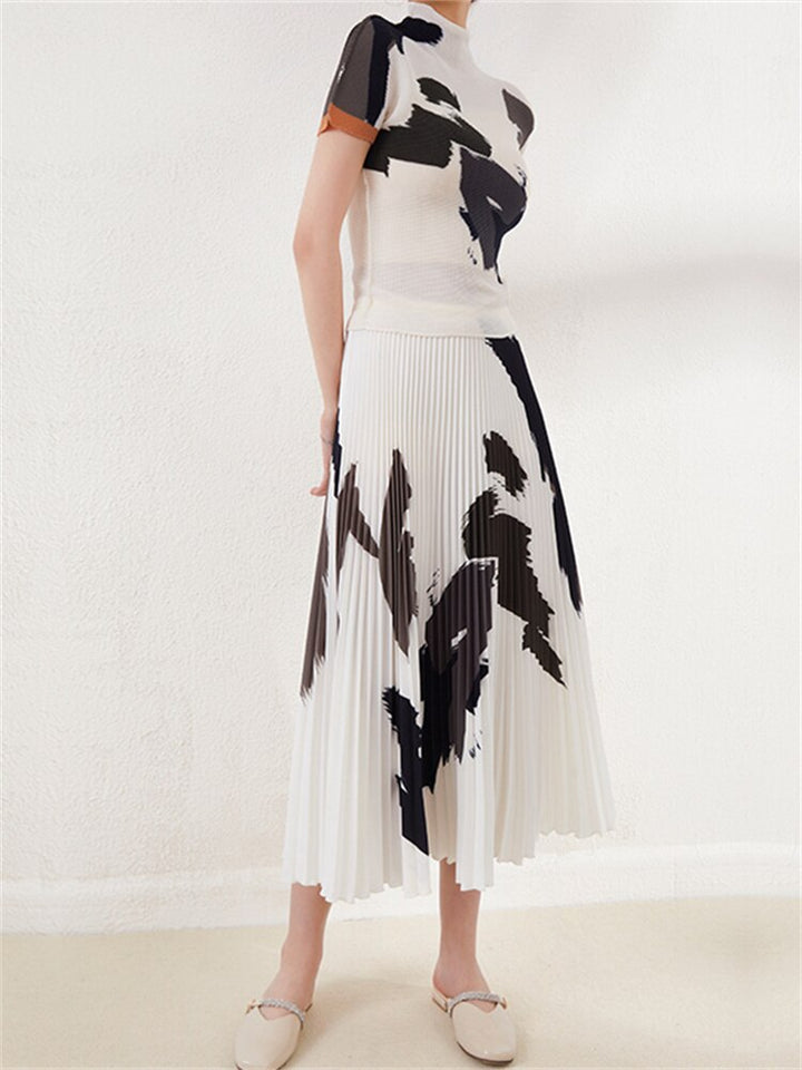 Pleated Suit Skirt New Women&