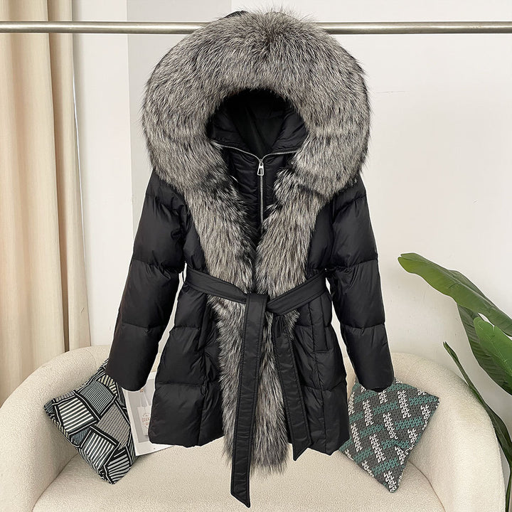 Hooded down jacket women&