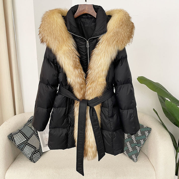 Hooded down jacket women&